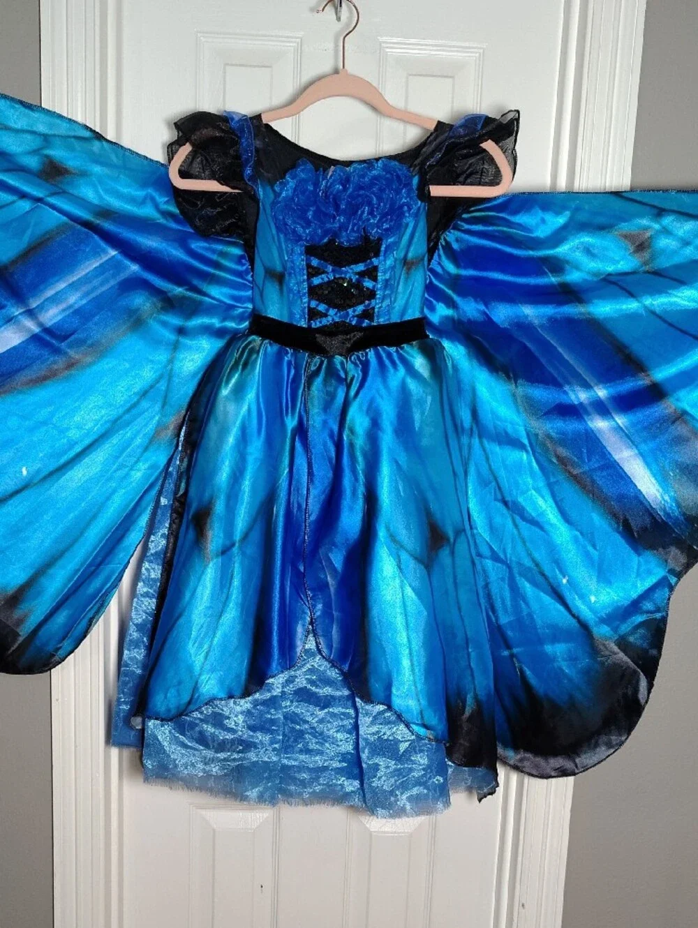 Kids Small Spirit Halloween Blue Butterfly Wing Dress Costume Needs TLC